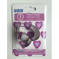 3 Metal Heart Cutters