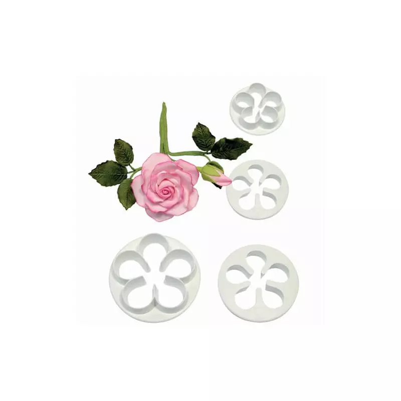 set 4 cookie cutters for 5 petals flowers