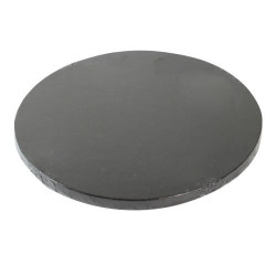Thick round black tray o30cm