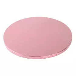 Thick plate pink clear round o30cm