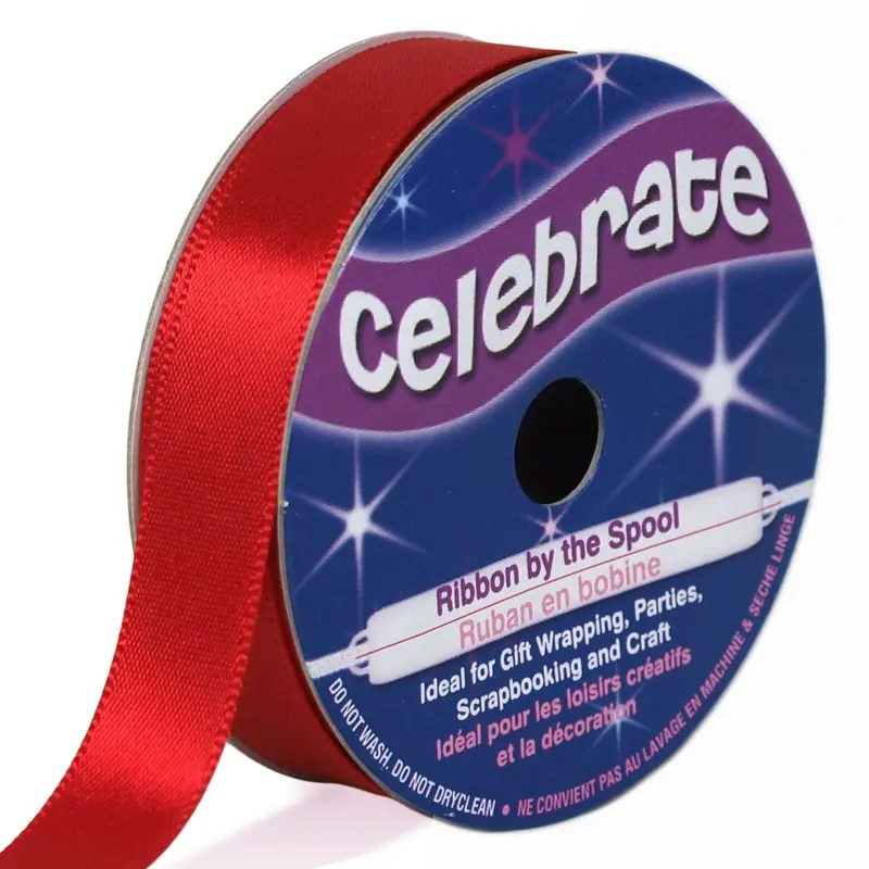 Red Satin Ribbon - 6 meters long - 13mm wide - Planète Gateau
