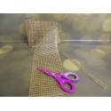 Gold rhinestone ribbon 12cm x 1m