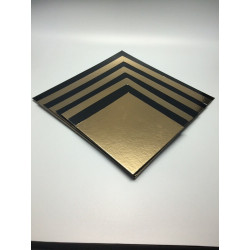 5 cartones cuadrados oro y negro 28 x 28 cm