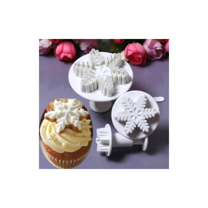 6 Emporte-Pièces Flocon De Neige PERFETSELL - 3 Tailles Pour Décoration Gâteau Et Pâtisserie