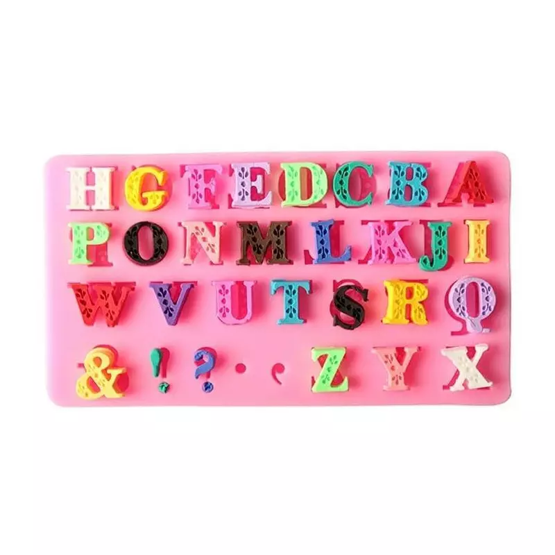 Mould in silicone ALPHABET 3D decorated