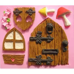 Porte fenêtre moule en silicone, décoration de gâteau de Noël, maison de  fées, maison en pain dépices en bois fondant glaçage / chocolat -   France