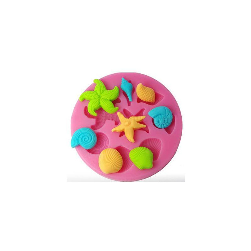 Moule Coquillages Et Etoiles De Mer En Silicone Planete Gateau