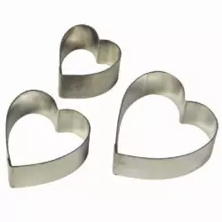 3 Découpoirs Coeur en métal