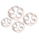Set of 4 cutters for PINK FLOWER 5 petals PME