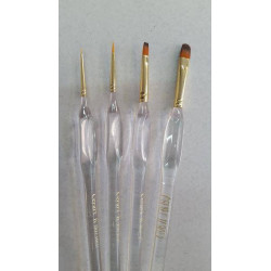 Set of 4 brushes CERART - transparent triangular handle