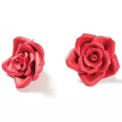 8 Rosas de Azúcar ROJO Diam. 3,5 cm