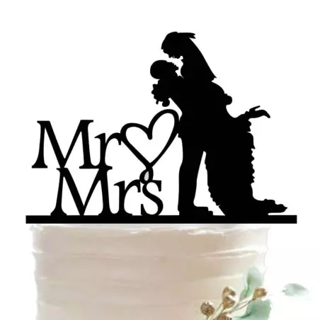 'Mr. and Mrs.' subject Silhouettes for wedding cake