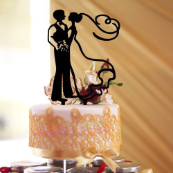  Silhouettes de couple Sujet pour gâteau de mariage