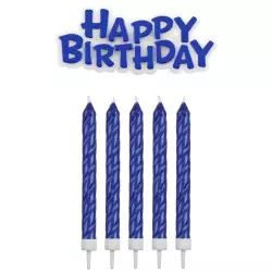 16 candles blue and his HAPPY BIRTHDAY candle topper