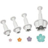 Set of 4 cutters with FLOWERS pusher PME