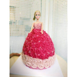 Bust of doll BLONDE to sting on cake