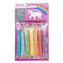 Set of 7 Confettis sticks colors Rainbow