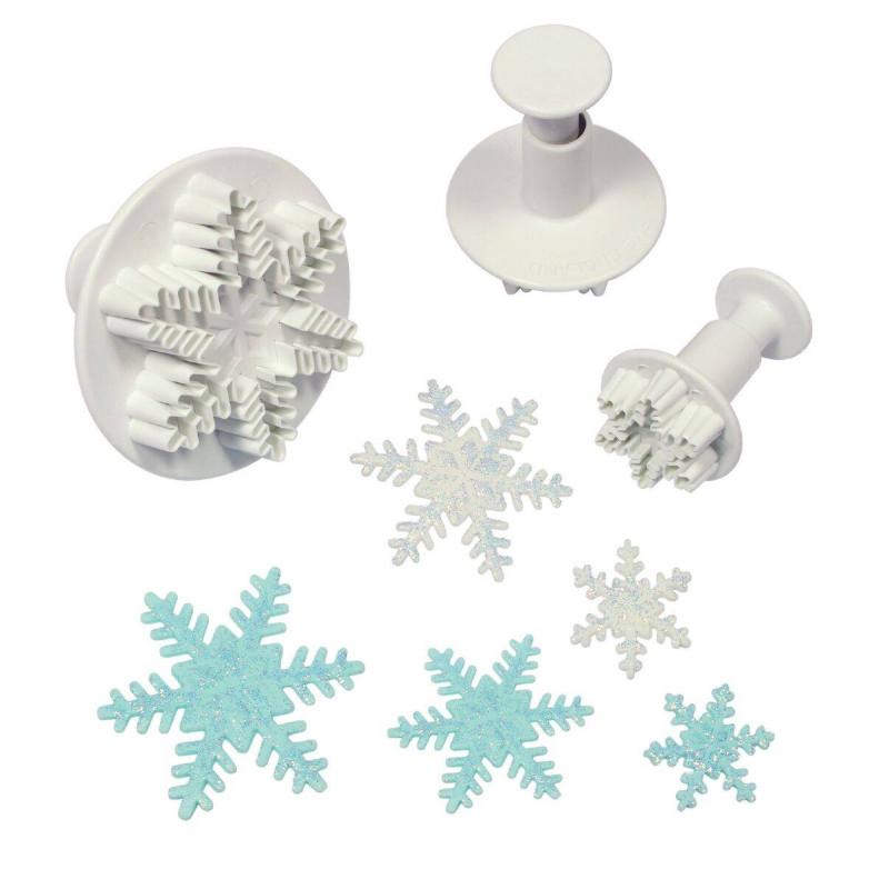 Set of 3 mini carries snowflakes pieces