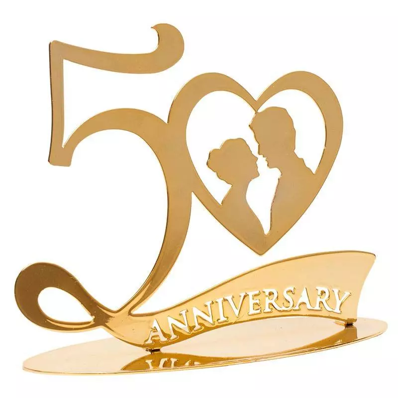 50th anniversary gold 16 cm wedding Topper