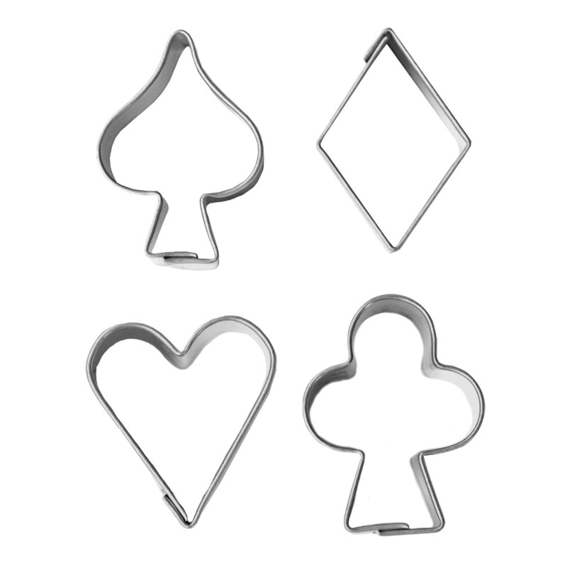 4 Poker Game Cards Symbol Cutters 3 cm