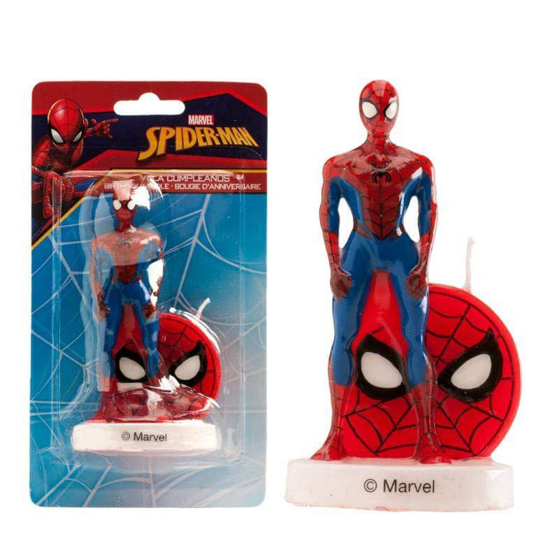 Vela 3D Spiderman de pie 9 cm