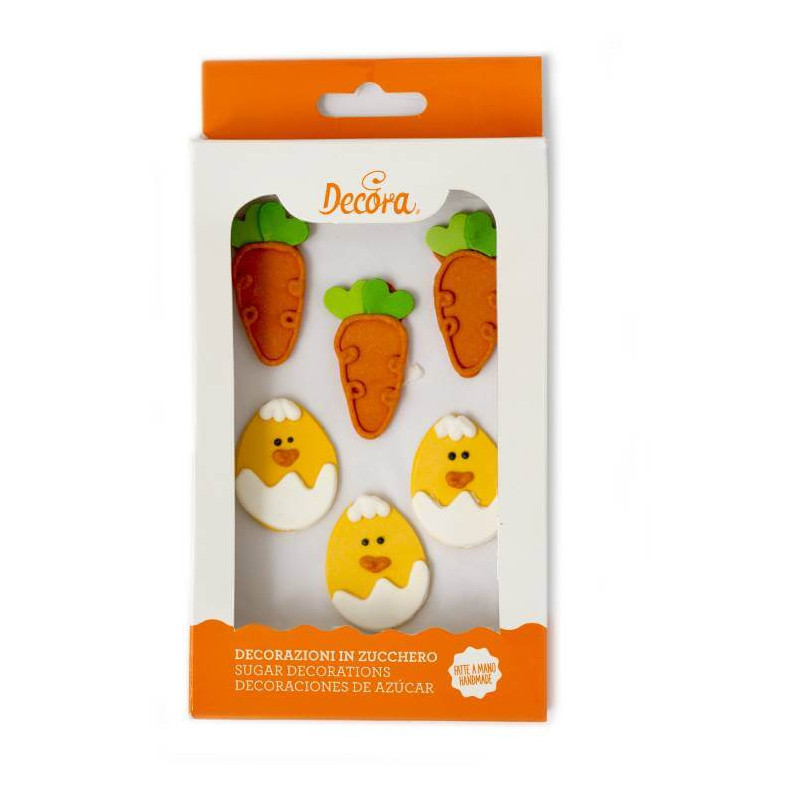 Zanahorias y huevos de Pascua en azúcar