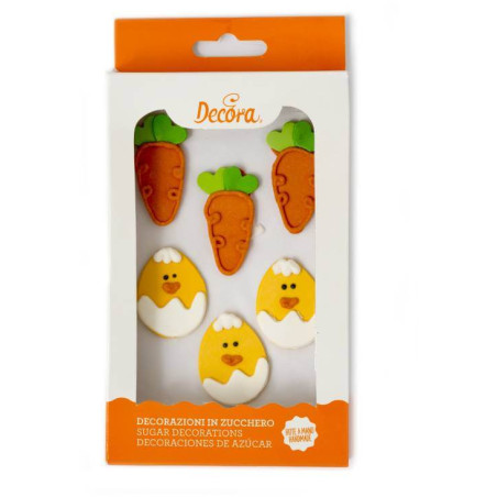 Zanahorias y huevos de Pascua en azúcar
