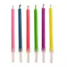 6 colored flame candles