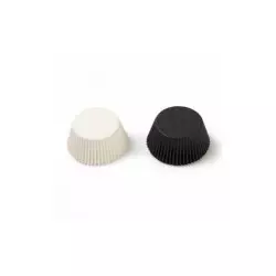 200 Mini Caissettes à Cupcakes Assorties Blanc et Noir