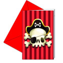 6 Invitation Cards and PIRATE envelopes