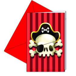 6 cards Invitations and envelopes PIRATE
