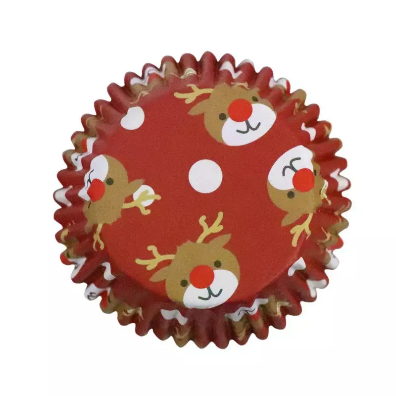 30 Caissettes à Cupcakes Rennes de Noël PME