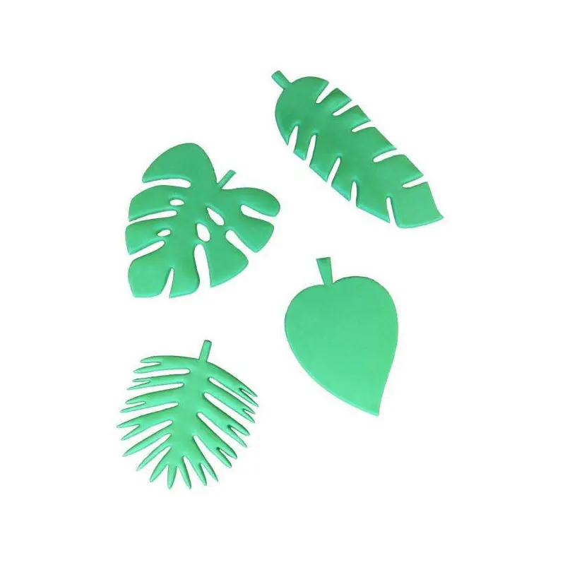Lot de 7 emporte-pièces en forme de feuilles tropicales hawaïennes en plastique pour pâte à sucre, bonbons, décoration de gâteaux Lot de 7 emporte-pièces en forme de feuilles tropicales hawaïennes en plastique pour pâte à sucre, bonbons, décoration de gâteaux