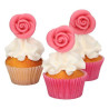 6 Fleurs Rose ROSE en pâte d'amande Funcakes