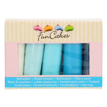 Paquete de 5 Pastas de Azúcar Paleta Blue Funcakes