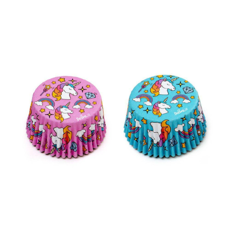 36 Caissettes à Cupcakes Licorne Rose et Bleu