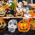 Set of 2 Halloween cutters Pumpkin and skull