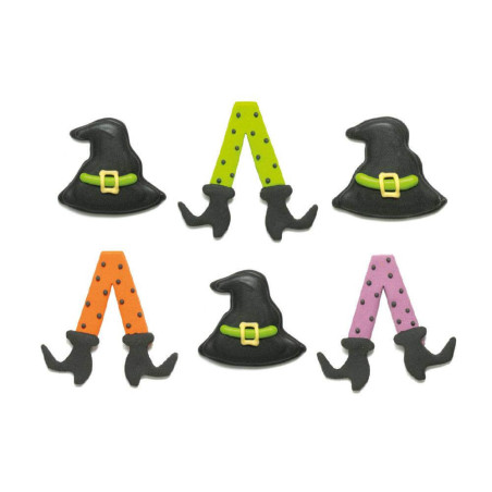 6 Sombreros de Azúcar Halloween y Pies de Bruja