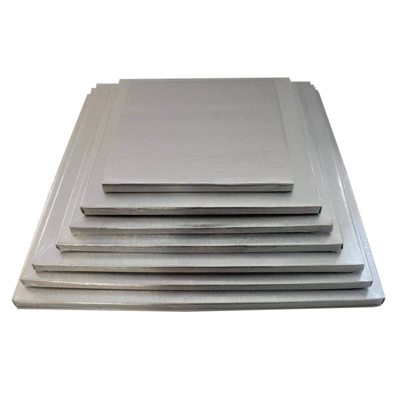 Thick tray for cakes 12mm silver SQUARE