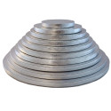 Set of 10 thick trays ROUND silver