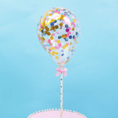 Topper ballon confettis multicolore