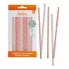80 Straw sticks in pink and gold paper