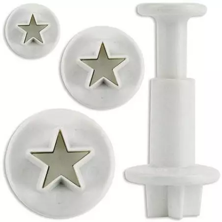 Set of 3 mini star shaped cookie cutters
