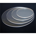 2 round acrylic discs with ganache right angle