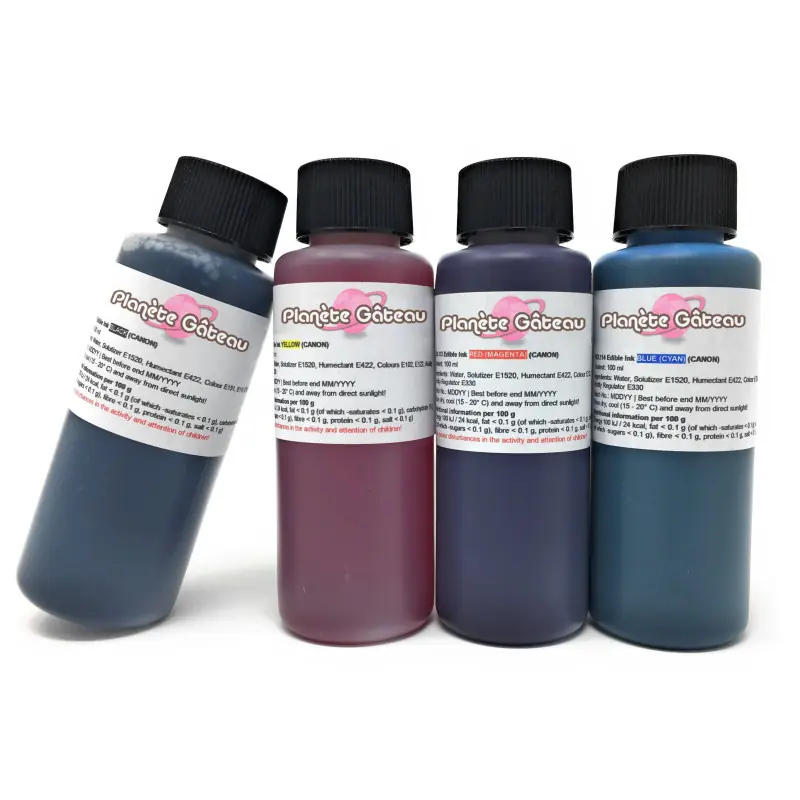 Encre alimentaire pour Cartouche imprimante CANON 4x100ml