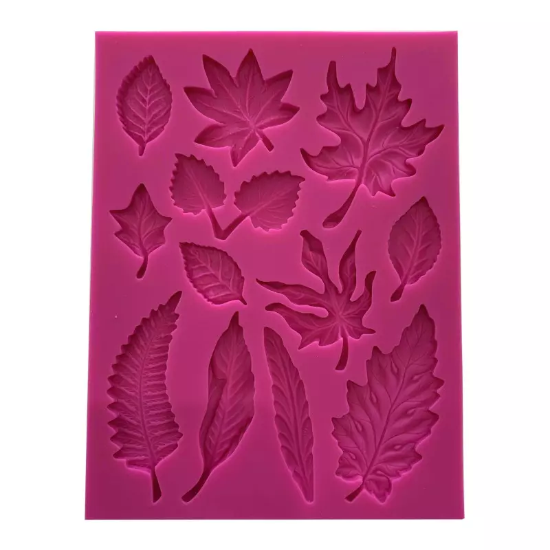 Silicone mould 12 tree leaves