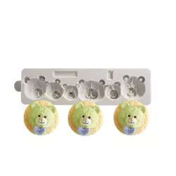 Silicone mould 6 bear heads