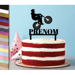Topper gâteau personnalisé vélo