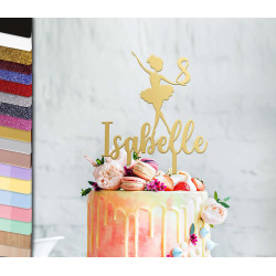 Folewr Lot de 3 décorations en plastique pour gâteau d'anniversaire Motif danseuse de ballet 