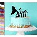 Topper personalized mermaid tail cake
